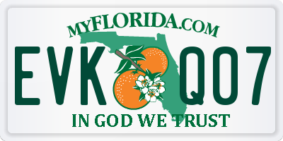FL license plate EVKQ07