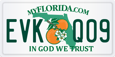FL license plate EVKQ09