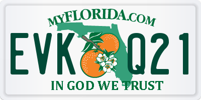 FL license plate EVKQ21
