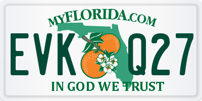 FL license plate EVKQ27