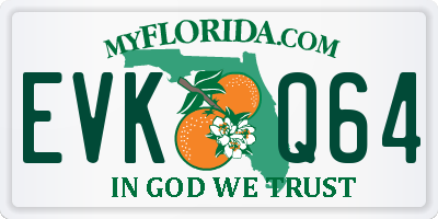 FL license plate EVKQ64