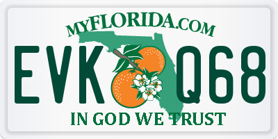 FL license plate EVKQ68