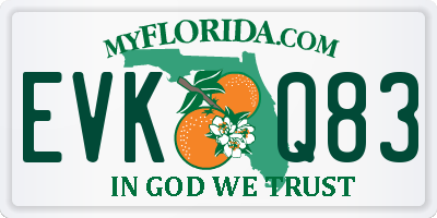 FL license plate EVKQ83