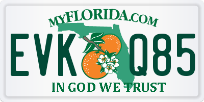 FL license plate EVKQ85