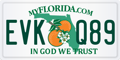 FL license plate EVKQ89