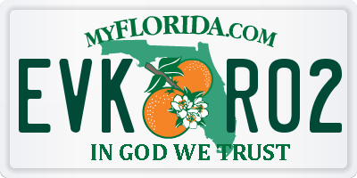 FL license plate EVKR02