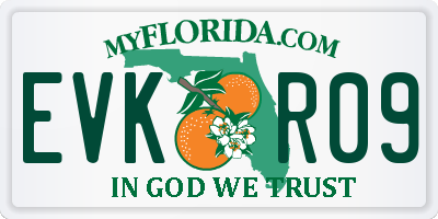 FL license plate EVKR09