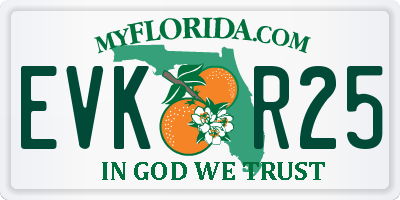FL license plate EVKR25