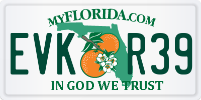 FL license plate EVKR39