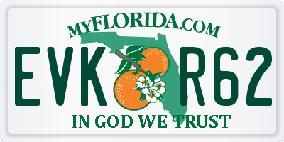 FL license plate EVKR62