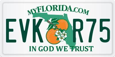 FL license plate EVKR75