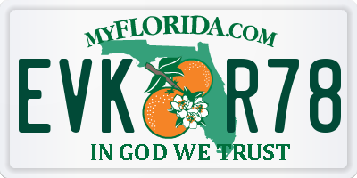 FL license plate EVKR78