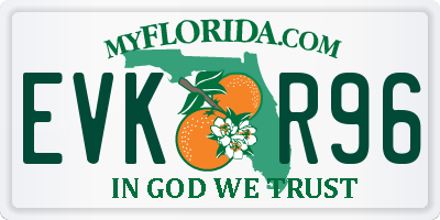 FL license plate EVKR96