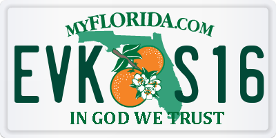FL license plate EVKS16