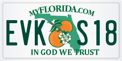 FL license plate EVKS18