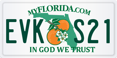 FL license plate EVKS21