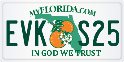 FL license plate EVKS25