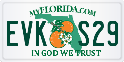 FL license plate EVKS29