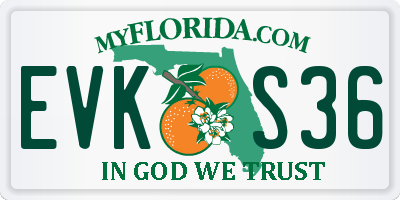 FL license plate EVKS36
