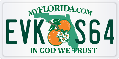 FL license plate EVKS64