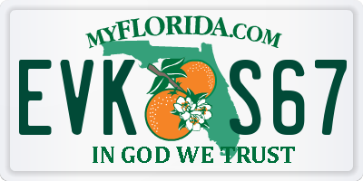 FL license plate EVKS67