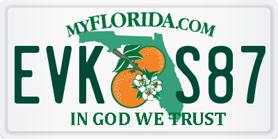 FL license plate EVKS87