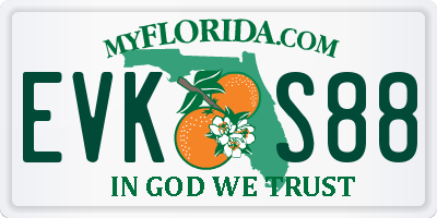 FL license plate EVKS88