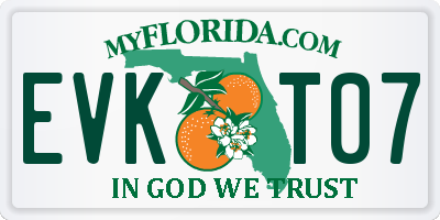 FL license plate EVKT07