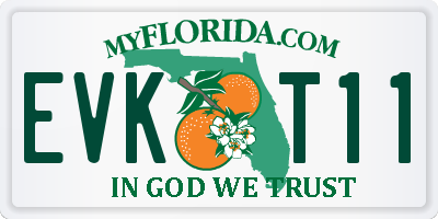 FL license plate EVKT11