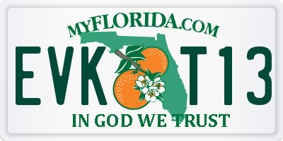 FL license plate EVKT13