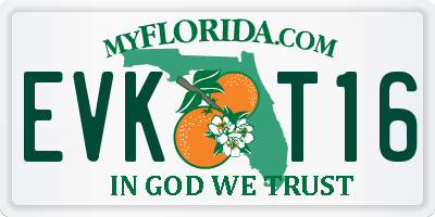 FL license plate EVKT16