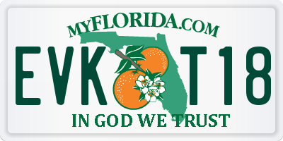 FL license plate EVKT18