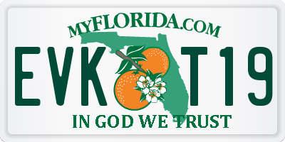 FL license plate EVKT19