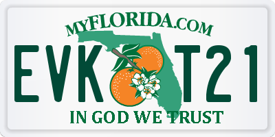 FL license plate EVKT21