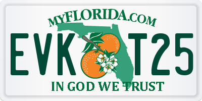 FL license plate EVKT25