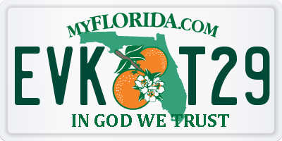 FL license plate EVKT29