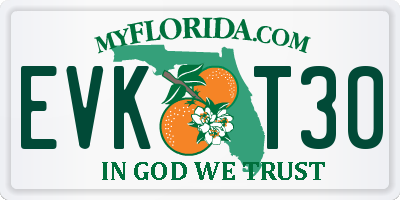 FL license plate EVKT30