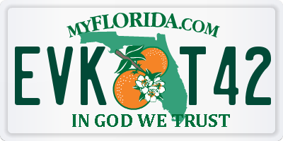 FL license plate EVKT42