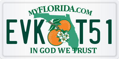 FL license plate EVKT51