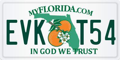 FL license plate EVKT54