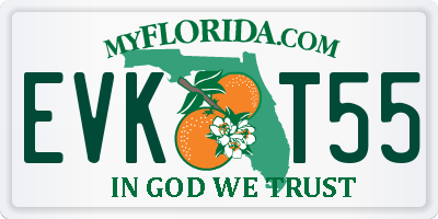 FL license plate EVKT55