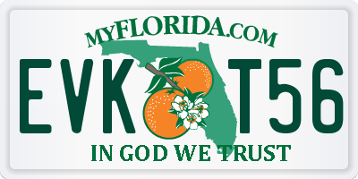 FL license plate EVKT56
