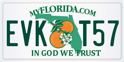 FL license plate EVKT57