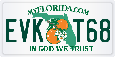 FL license plate EVKT68