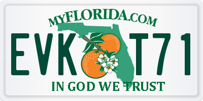 FL license plate EVKT71