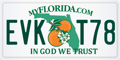 FL license plate EVKT78