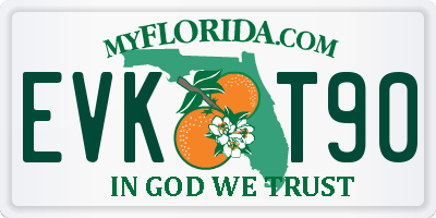 FL license plate EVKT90