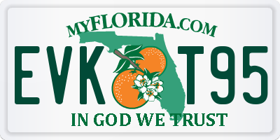 FL license plate EVKT95