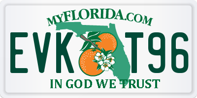 FL license plate EVKT96
