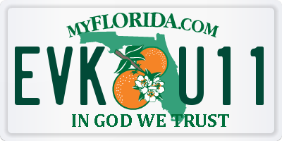 FL license plate EVKU11